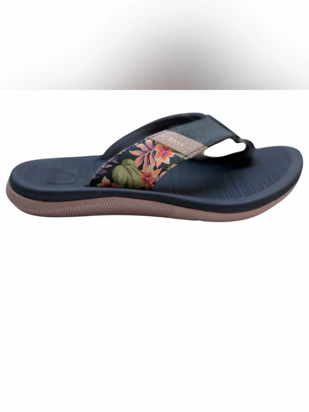 REEF Kids Santa Ana Vintage Indigo Floral Flip Flops Size 13 NWT